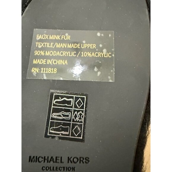 Michael Kors Slippers Slides Delphine Runway Faux Mink Fur Dust Bag Box Slip on - Picture 7 of 10